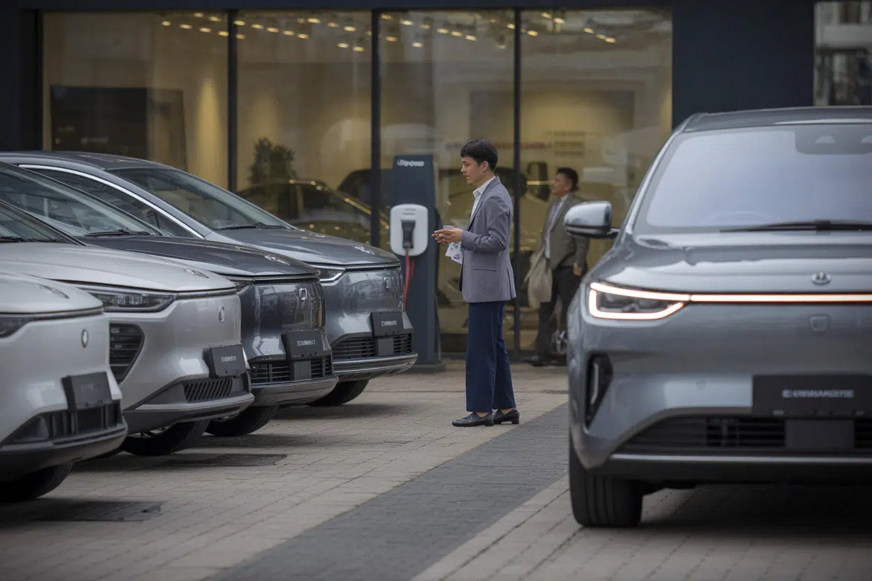 Concession automobile présentant des modèles chinois en Amérique latine
